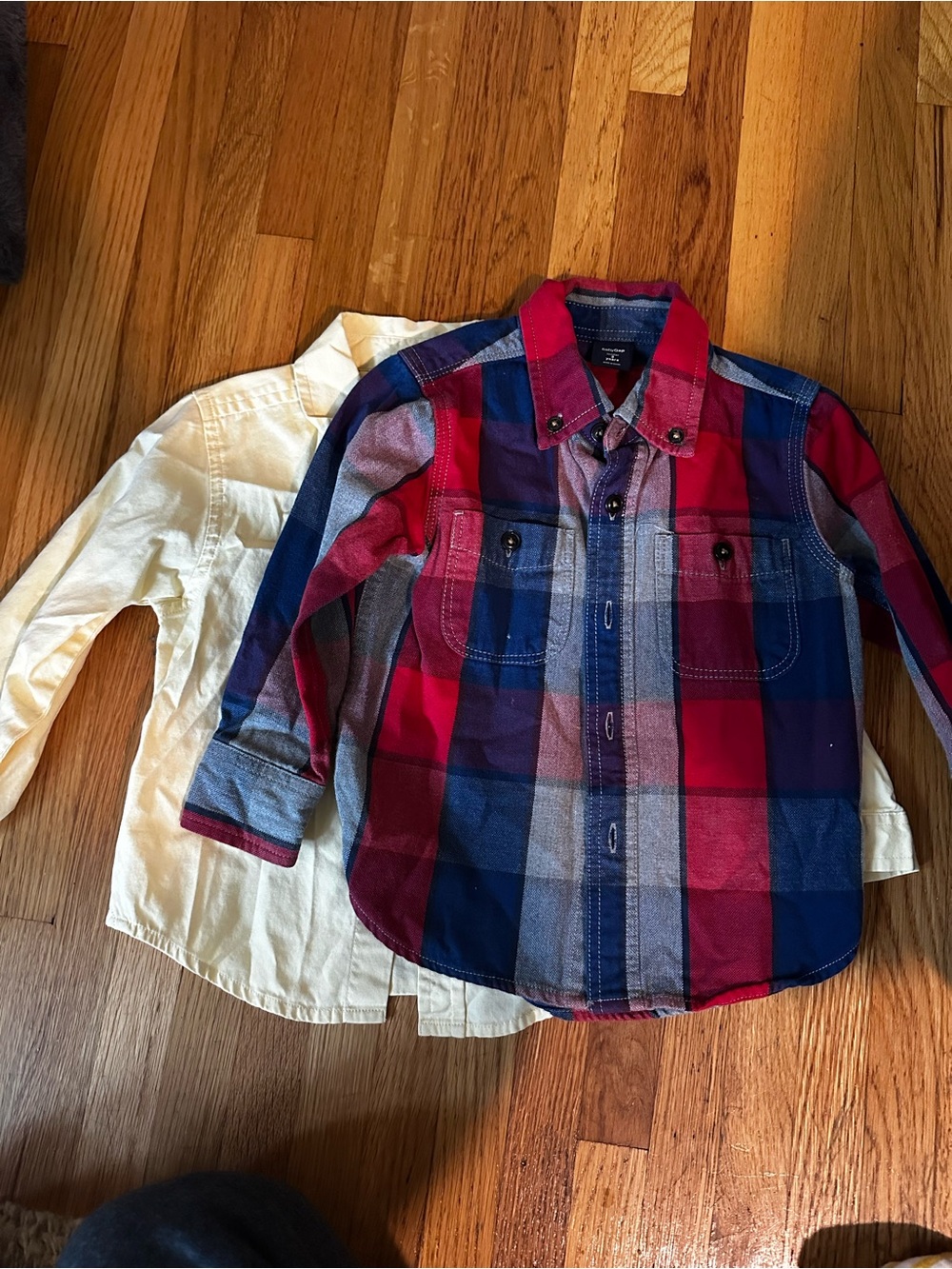 GAP Red, Blue & White Plaid Button-Down Shirt for Kids